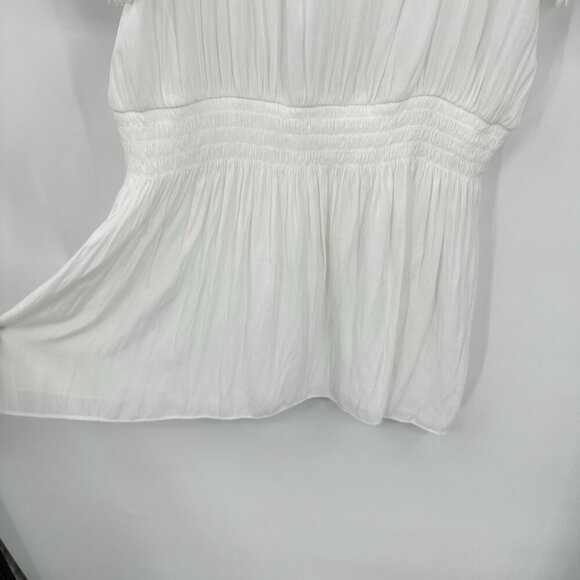 RAMY BROOK nico dress off the shoulder mini bell sleeve hippie boho white M - Picture 7 of 13